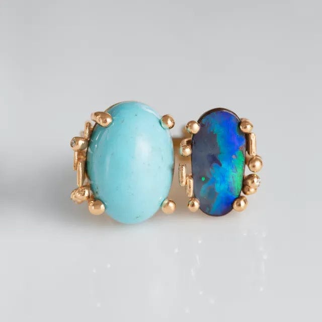 Ole Lynggaard Turquoise, Opal and Diamond BoHo Ring