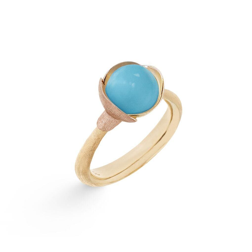 Ole Lynggaard Lotus Turquoise Ring - Size 1