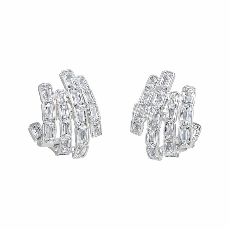 ASHOKA® Pear Shaped Aquamarine & Diamond Earrings, crafted in Platinum